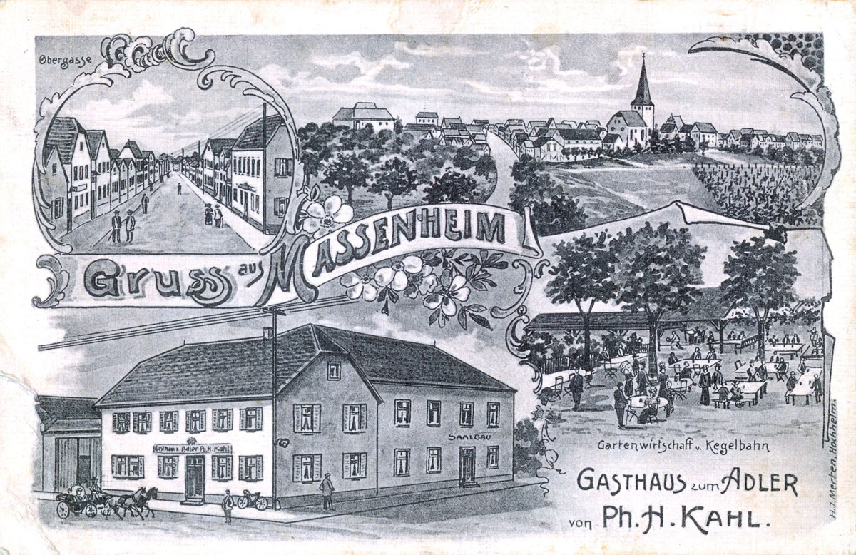 Historische Postkarte aus Massenheim.