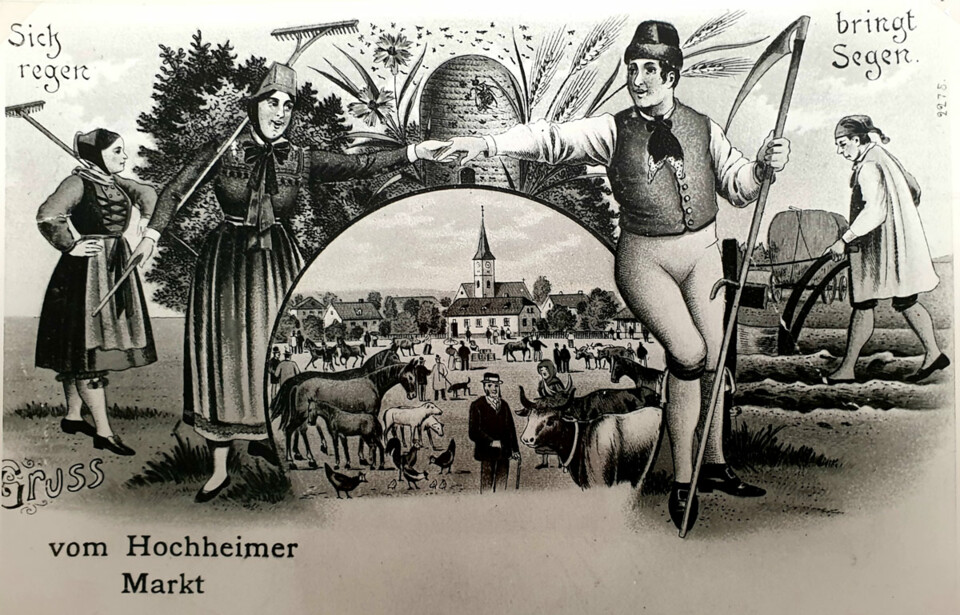 Hochheimer Marktpostkarte von ca. 1810.